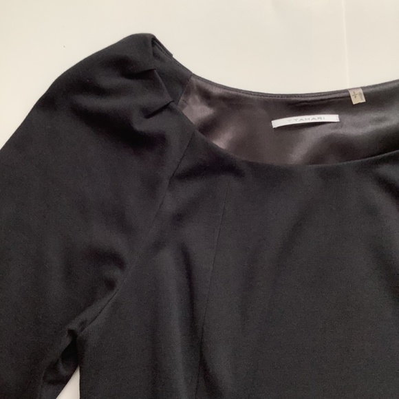 NWT TAHARI Black Boatneck Dress - Picture 3 of 5